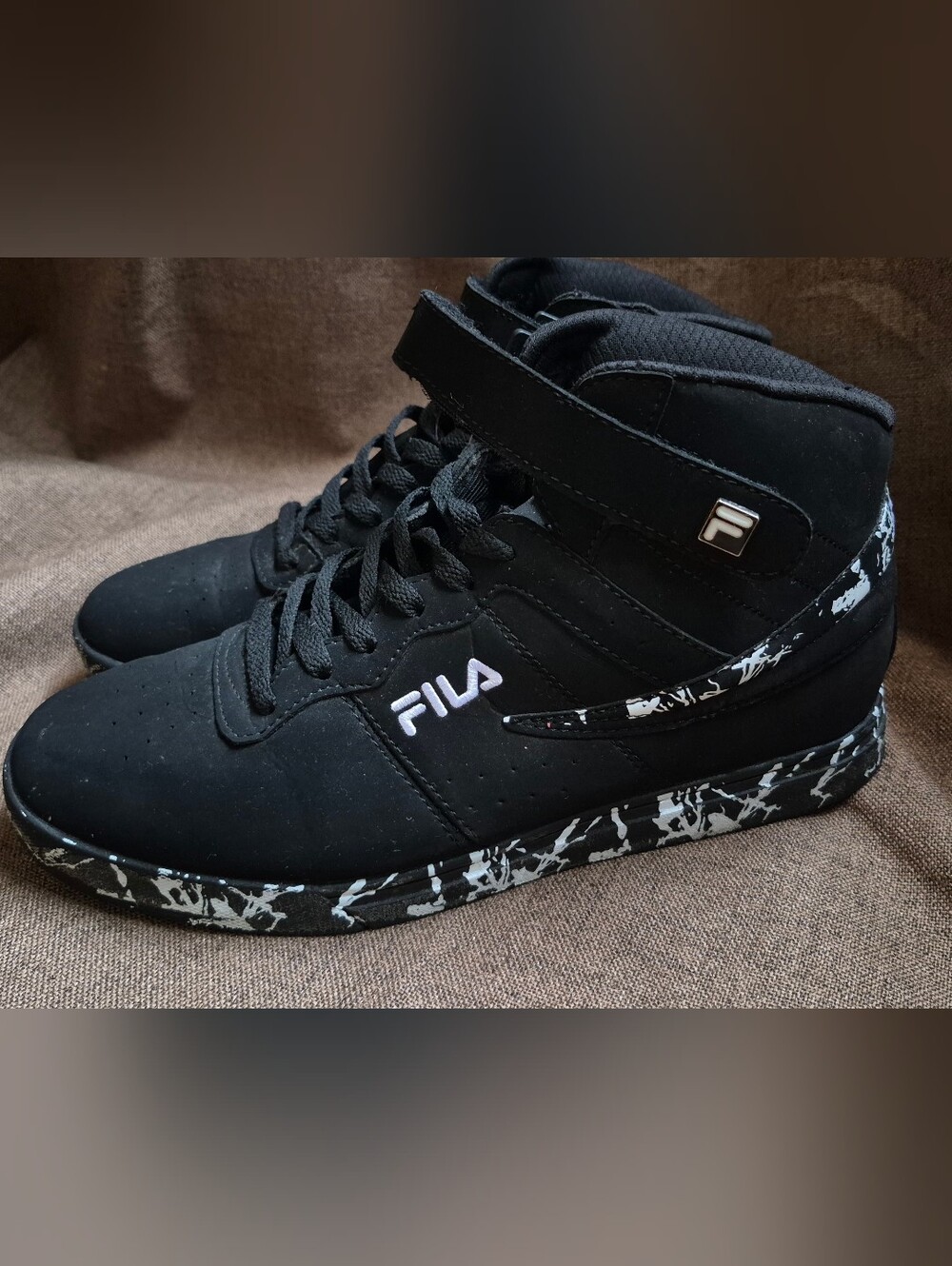 FILA Vulc 13 Marble Black High Top Sneakers Men’s Size 10